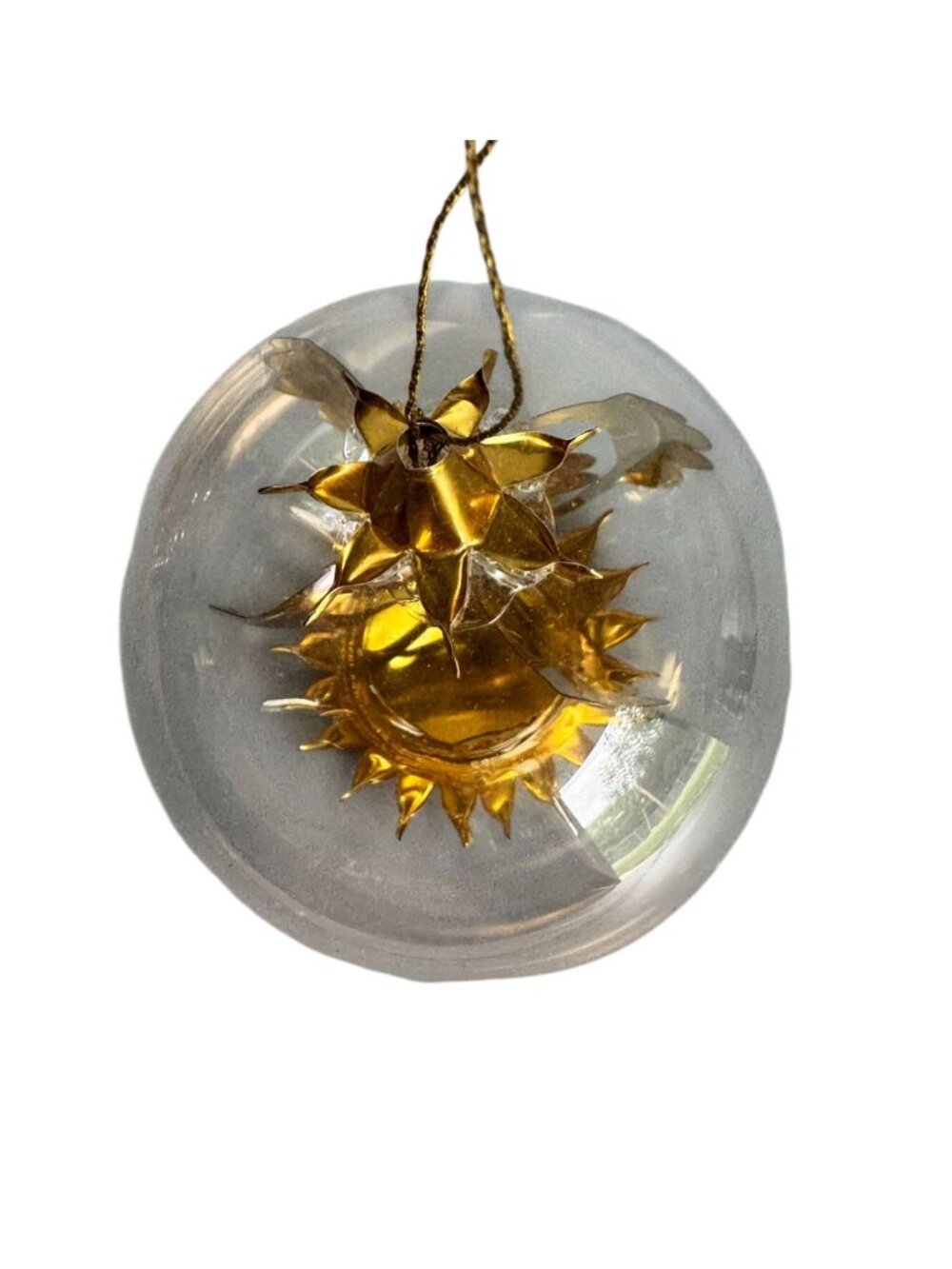 Resl Lenz Germany Glass Gyro Ornament Bell Spinner Gold Foil Globe 3 1/2" - Picture 5 of 7